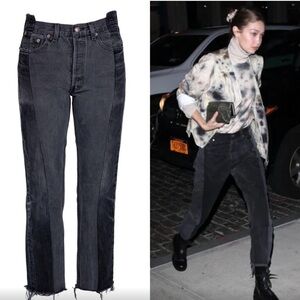 EB Den­im Black & Black Two Toned Jeans in Size 28 Levi’s Vintage Custom